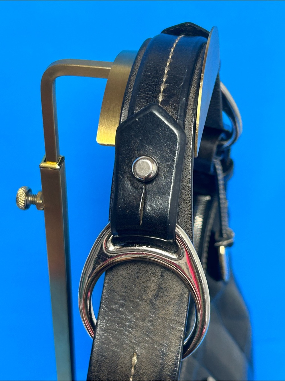 Dooney & Bourke Black w/Blue Croc-Embossed Accents Shoulder Bag Approx. 12x7x 4 - Picture 9 of 17